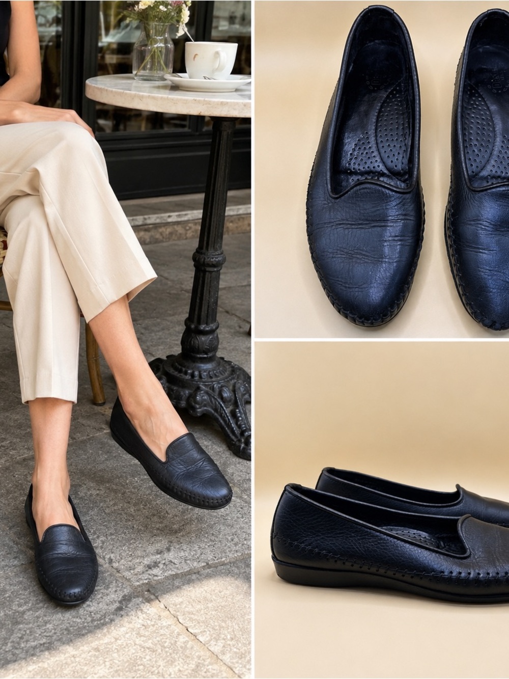 Dexter Comfort Loafers Womens 8 Narrow Black Leather Slip On Flats Made in USA